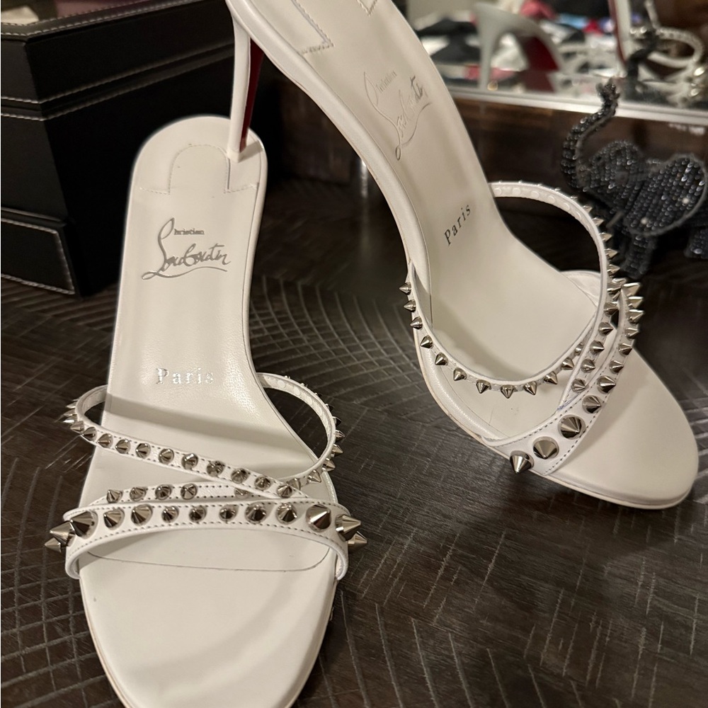 Christian Louboutin White Studded Women's Heels